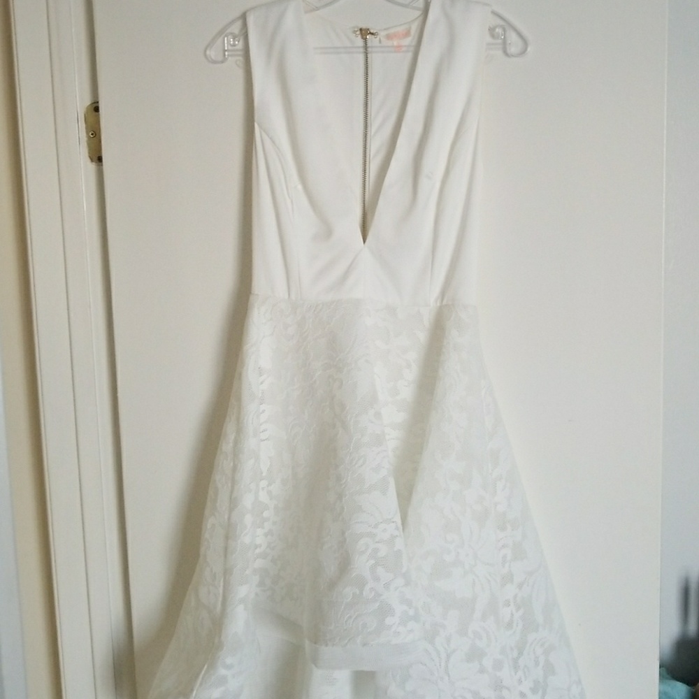 Pristine White High Low Dress